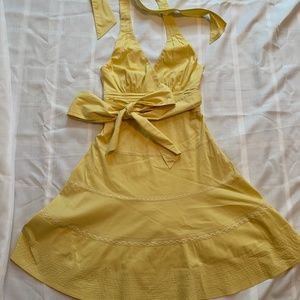 BCBG Maxazria Yellow Halter Dress